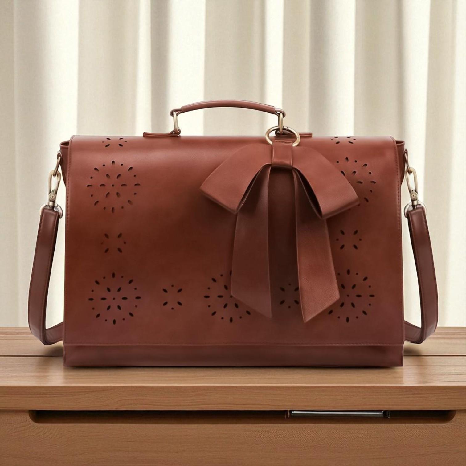 Stilinga moteriška kuprinė su papuošalu šleifo formos